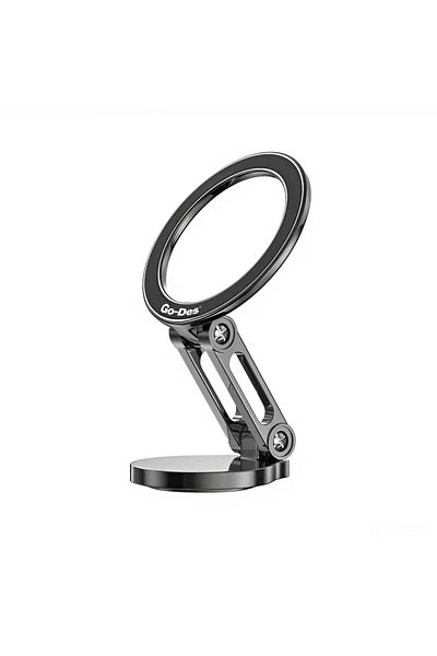 Go-Des Universal Magnetic Aluminum Alloy Foldable Mobile Phone Holder Desktop Stand