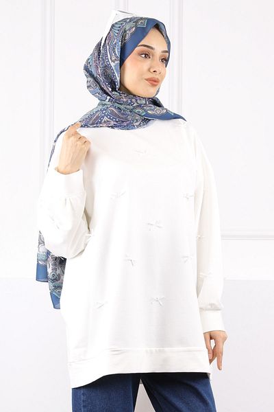 İmajButik Φούτερ Modal με λεπτομέρεια κρεμ φιόγκου