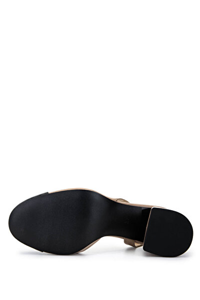 Tamer Tanca Kadın Hakiki Deri Siyah/Vizon Topuklu Ayakkabı