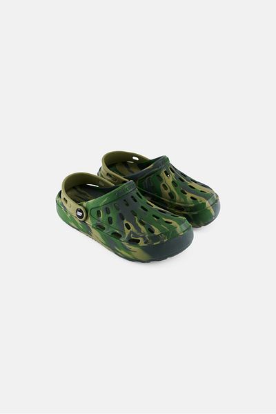 SKECHERS Kids Boy Shore Blast Slingback Camouflage Outdoor Clogs, Multicolor