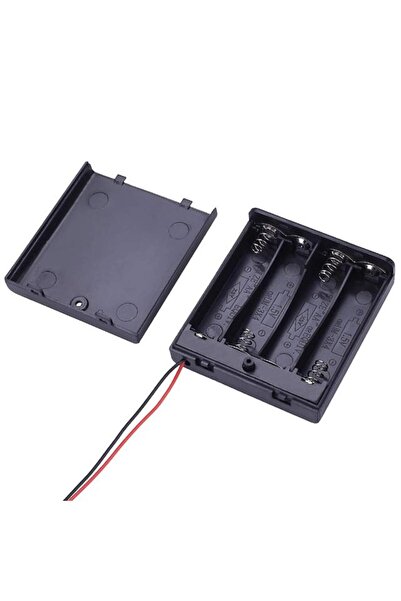 Powermaster 4'Lü AA Kapaklı Switch'li Pil Yuvası (IC-233F)