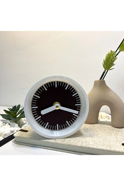 OEM Decorative clock "Kaleia", 11 cm, brown, 3D printed from PLA (Bioplastic)