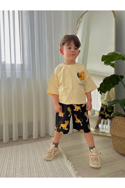 öykümgaleria Boy's Summer Top and Bottom Set with Shorts