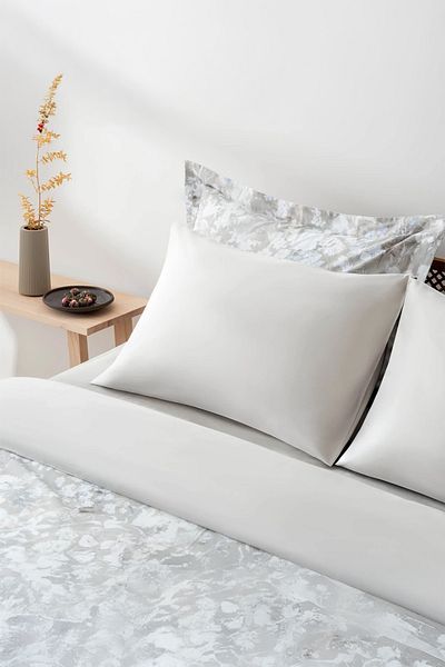 Green Black Σετ παπλωματοθήκη Rosalya Beige Διπλό 100% βαμβακερό σατέν 210 TC