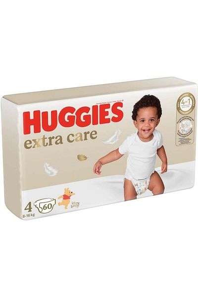 Huggies Scutece Extra Care 4, 8-16 kg, 60 bucăți