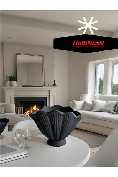 BLANJ Black 16 cm Modern Trend Oyster Vase - an Elegant Touch to Your Spaces