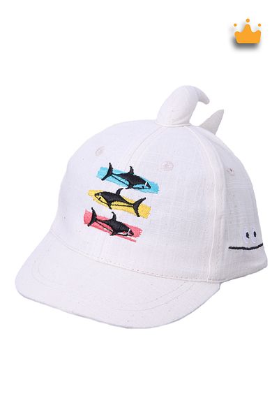 Kitti 1-3 ani 48 cm Bebeluș băiat Copil Vară Drăguț Baby Shark Pălărie reglabilă Căciulă albă Y2311004
