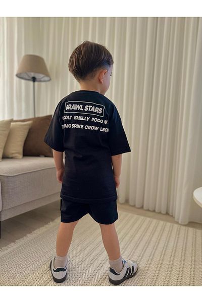 öykümgaleria Boy's Summer Top and Bottom Set with Shorts