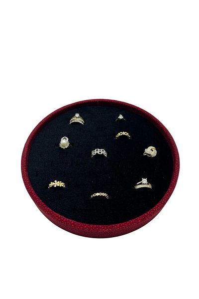 MeGass Dekor Cylinder Model Suede Fabric 20/20 cm Ring Table