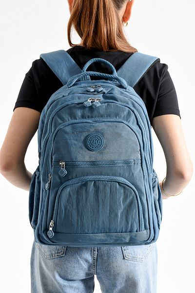 Just Polo Unisex Waterproof Imported Crinkle Fabric School Business and Travel Backpack with Laptop Compartment