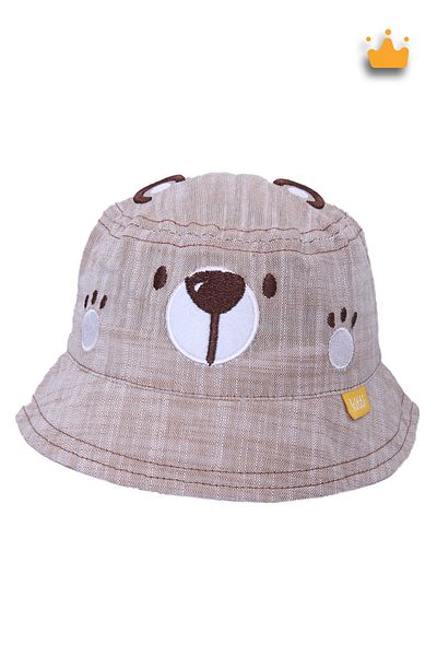 Kitti 0-18 Months 44cm Baby Boy Summer Bear Patterned Fedora Hat Beige Y2303002