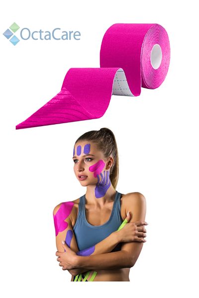 Octacare Athlete's Tape 5 Meters X 5 cm Kinesyo Tape Beauty for Face Area Cotton Kinesyo Pink
