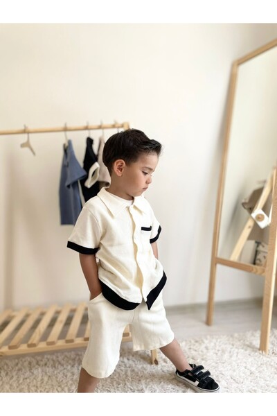 Bisahane Boy's Waffle Shirt Suit