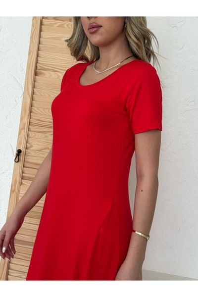 TrendyFashion New Season Women's Short Sleeve V-Neck Maxi Size Casual Dress (Without Belt)