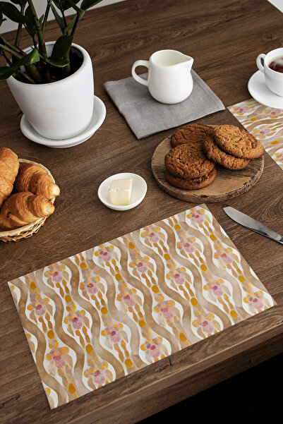 EsnafAli Serviciu american Supla unic cu model etnic maro portocaliu