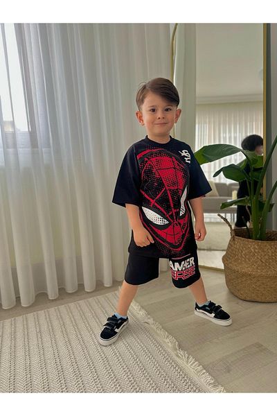 öykümgaleria Boy's Summer Top and Bottom Set with Shorts