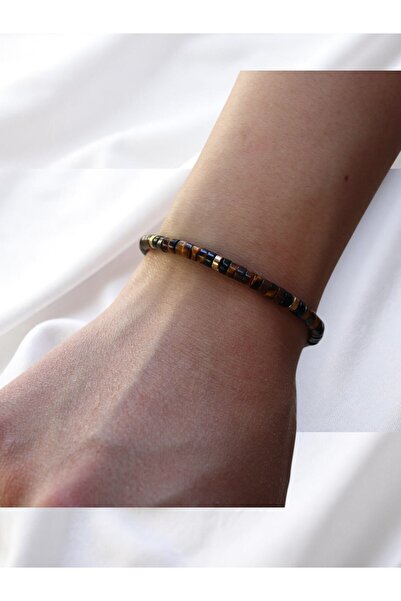 etniko Tiger Eye Stone Bracelet |   Adjustable |   Unisex |   Natural Stone E...
