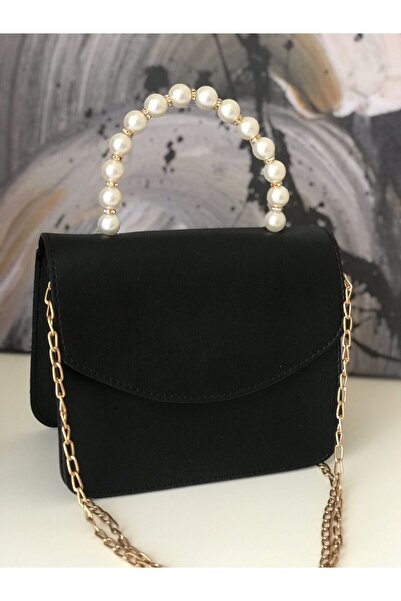 ASNUR Kadın incili ve gold zincirli şık&abiye çanta