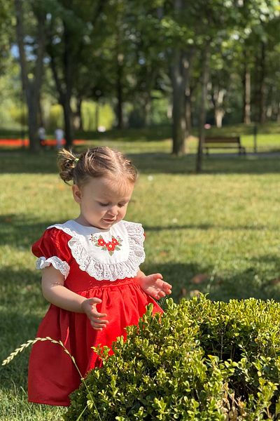 ALYRA Baby Girl White Dress Short Sleeve Floral Birthday Party Wedding Special Occasion Satin Girl Kid Dress