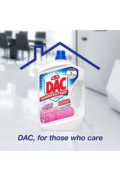 DAC Rose Disinfectant 3 Litres Powerful Germ Protection & Floral Freshness for Complete Home Hygiene