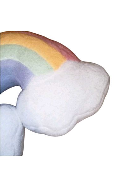 OEM Fluffy cloud-shaped pillow with rainbow 45cm
