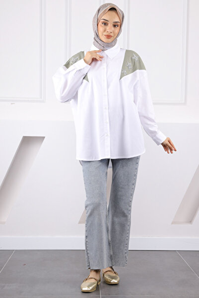 İmajButik Cămașă cu detalii din piatră decorată de Çağla