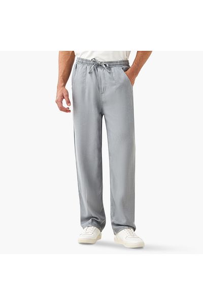 Lee Cooper Relaxed Fit Pants with Drawstring Closure and Pockets