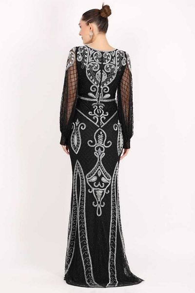 GATSBYLADY LONDON Marina Black Embellished Gown
