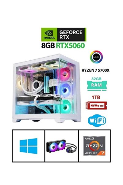 RAMTECH BİLGİSAYAR RMT17061 | RTX 5060 | Ryzen 7 5700X | 32GB Ram | 1TB M2 SSD | Gaming Sistem