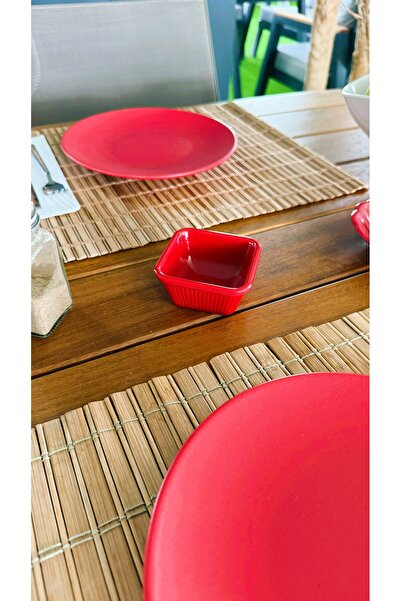 Alezy 528 Göreme Melamine Thermostar Square Sauce Bowl 7 cm Red