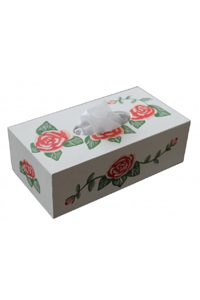 Decoratiuni Vintage Casa Retro Cutie pentru servetele cu maci, pictata manual