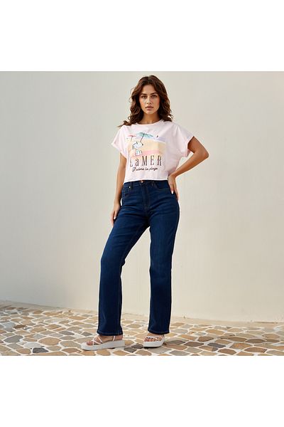 SP Characters Peanuts Print Crew Neck T-shirt with Short Sleeves