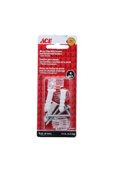 ACE Easy-to-Install Non-Damaging Lightweight Sturdy Plastic Mirror Holder Multicolor 1/4inch
