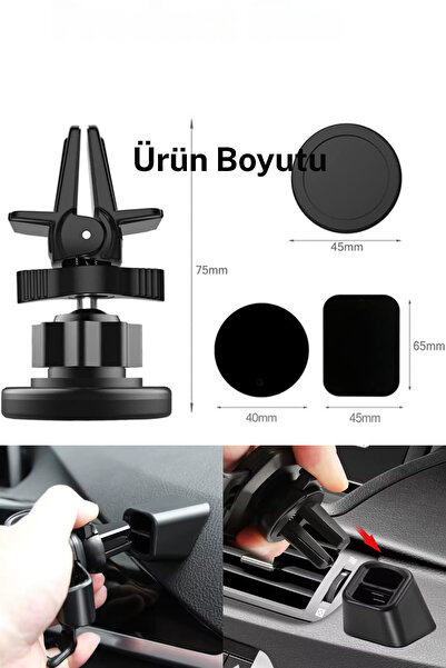 PSGT Manyetik telefon araç tutucu hava firar klipsi cep telefonu braketi 360d...