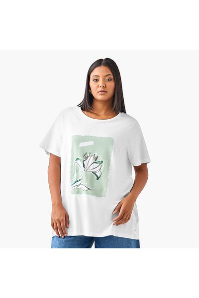 Ulla Popken Plus Size Ulla Popken Printed T-shirt