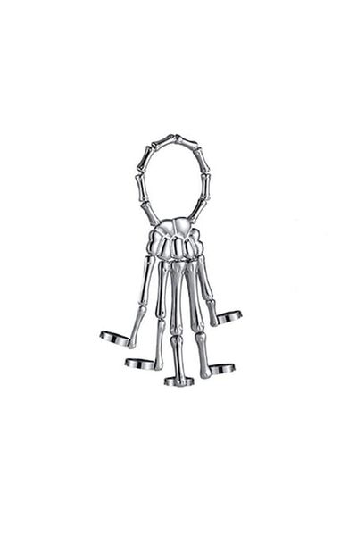 Tessero Brățară cu inele pentru întreaga mână, model schelet, unisex, argint