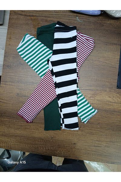 Fun Kids Ribbed Flexible 4-Piece Baby Tights Kids Tights Single Bottom