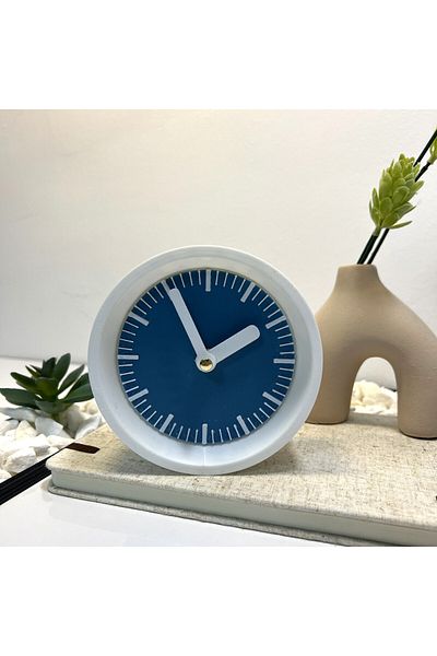 OEM Decorative clock "Kaleia", 11 cm, dark blue, 3D printed from PLA (Bioplastic)
