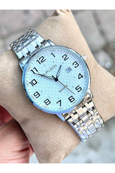 pierrose Gümüş Çelik Kordon Rakamlı Erkek Kol Saati