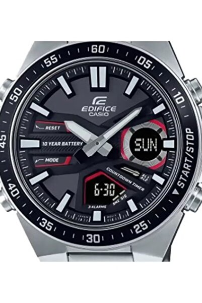 Casio Men's Stainless Steel Analog Digital Black Round Dial Watch