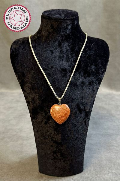 Uretti - Tuğba 6667 5824 Handmade Heart Star Stone Natural Stone Necklace