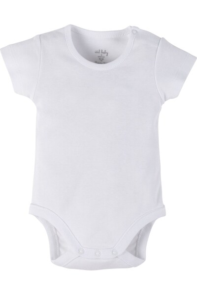 İdilbaby&Mamino İdi̇lbaby&Mamino White Basic Short Sleeve Body