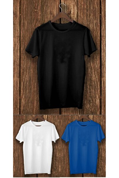 THE WHITE Ανδρικό μπλουζάκι χωρίς στάμπα με λαιμόκοψη 3 τεμαχίων