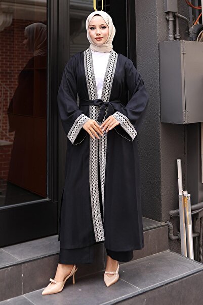 Missvalle Σετ κιμονό με έθνικ σχέδια μαύρο MSW19251