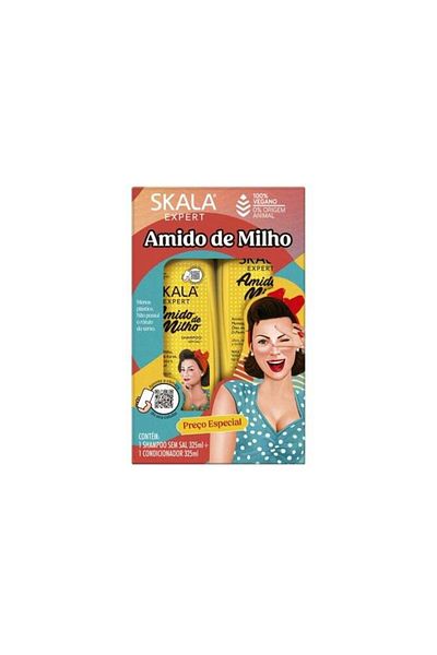 Scala - Linha Expert - Shampoo and Conditioner Group Amido de Milho 2 × 325ml - Corn Starch