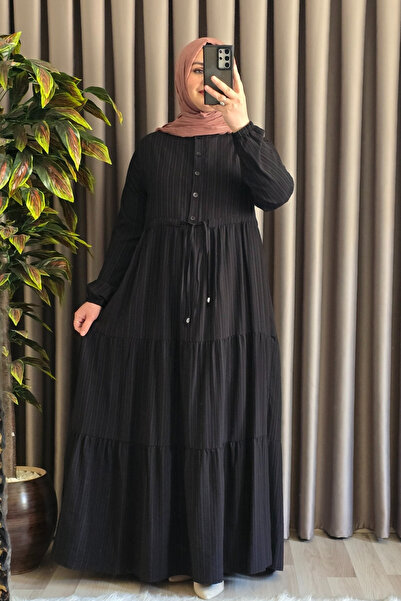 Elmas Tesettür Γυναικεία Ρούχα Μασούρι Φόρεμα Μεγάλου Μεγέθους Γκοφρέ