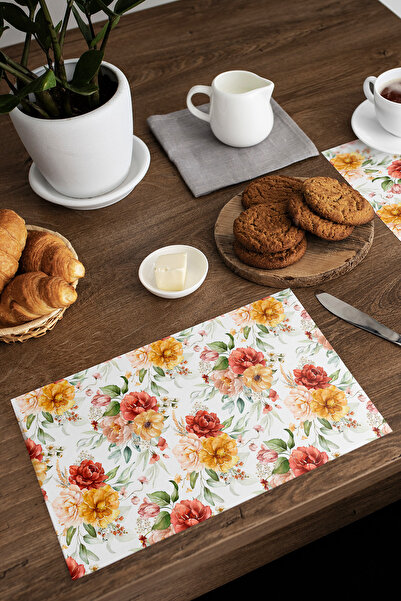 EsnafAli Beyaz Sarı Çiçek Desenli Tek'li Supla Amerikan Servisi