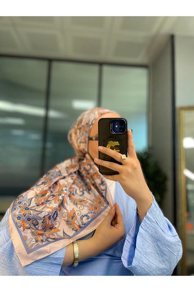 Oxygen Scarfs Eșarfă din mătase voile cu model Mimoza