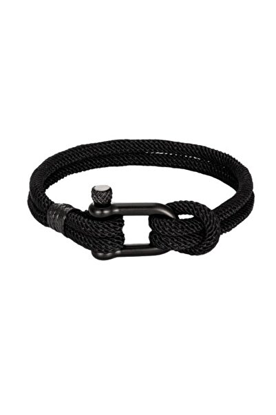 Tessero Brățară nautică bărbătească din frânghie neagră, Tessero
