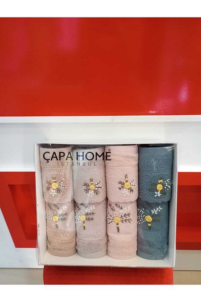 Çapa Home Pack of 8 Premium Quality Processing Cotton Engagement Gift Everyday Kitchen and Hand Face Towel 50X90